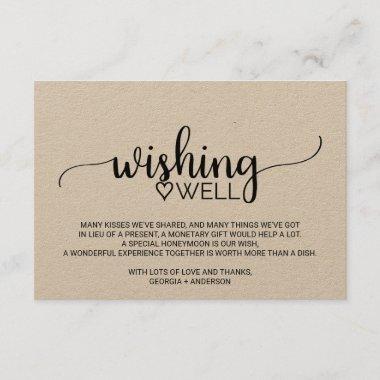 Simple Kraft Calligraphy Wedding Wishing Well Enclosure Invitations