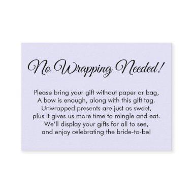 Simple Lavender No Wrapping Needed! Bridal Shower Enclosure Invitations