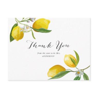 Simple Lemon Bridal Shower Thank You PostInvitations