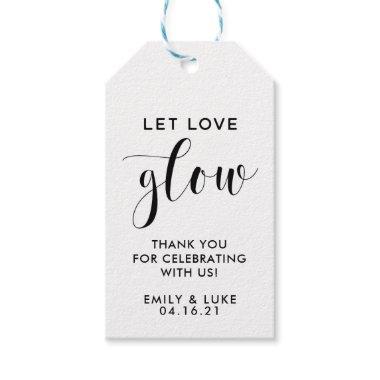 Simple Let Love Glow Wedding Candle Favor Gift Tags