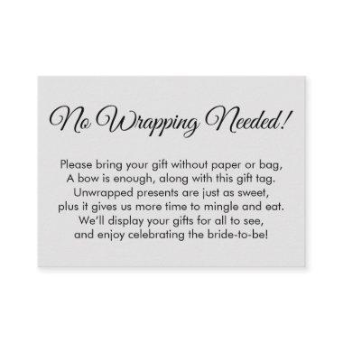 Simple Light Grey No Wrapping Needed Bridal Shower Enclosure Invitations