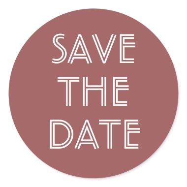 Simple Marsala Save The Date Sticker