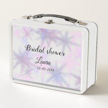 Simple minimal add name bridal shower bride throw metal lunch box