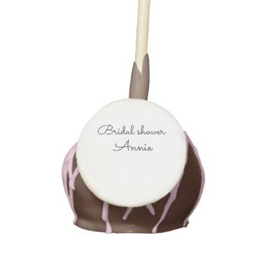 simple minimal add your name text bridal shower t cake pops