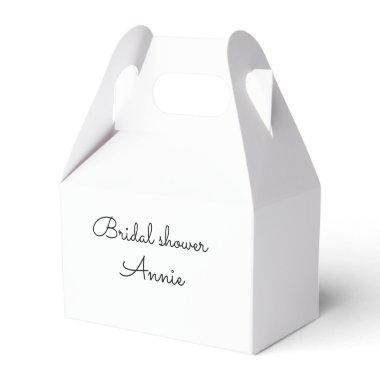 simple minimal add your name text bridal shower t favor boxes