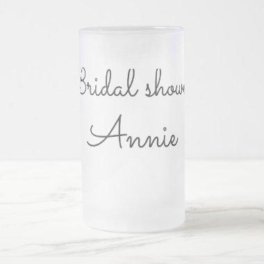 simple minimal add your name text bridal shower t frosted glass beer mug