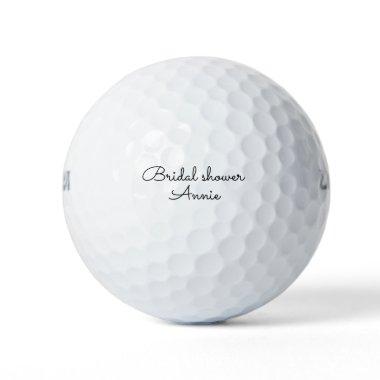 simple minimal add your name text bridal shower t golf balls