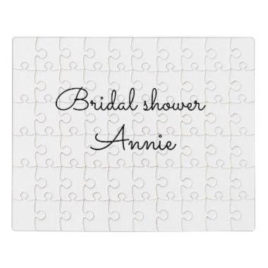 simple minimal add your name text bridal shower t jigsaw puzzle
