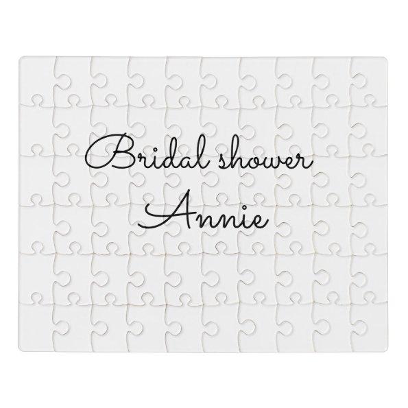 simple minimal add your name text bridal shower t jigsaw puzzle
