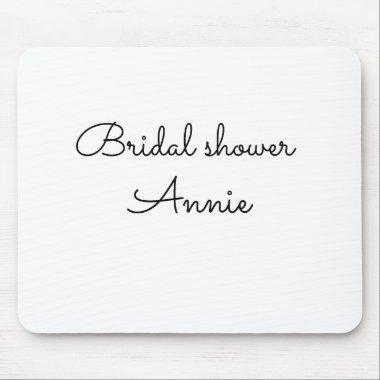 simple minimal add your name text bridal shower t mouse pad