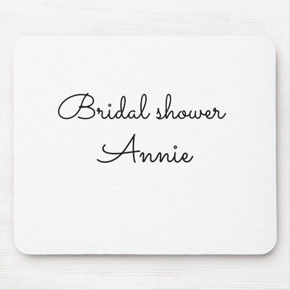 simple minimal add your name text bridal shower t mouse pad