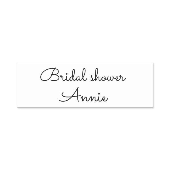 simple minimal add your name text bridal shower t name tag