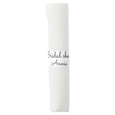 simple minimal add your name text bridal shower t napkin bands
