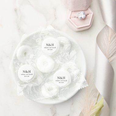 Simple Minimal Bold Monogram Modern Wedding Life Saver® Mints