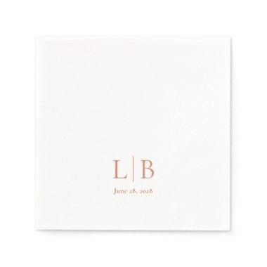 Simple Minimal Citrus Grove Monogrammed Wedding Napkins