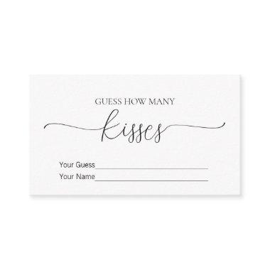 Simple Minimal How Many Kisses Bridal Shower Game Enclosure Invitations