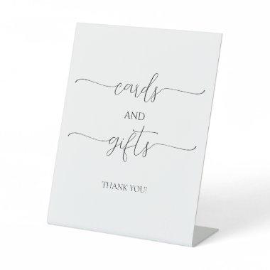 Simple Minimal Script Bridal Shower Invitations & Gifts Pedestal Sign