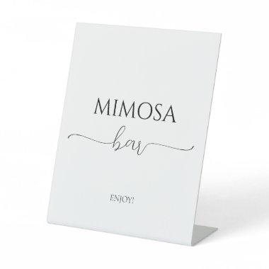 Simple Minimal Script Bridal Shower Mimosa Bar Pedestal Sign