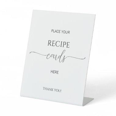Simple Minimal Script Bridal Shower Recipe Invitations Pedestal Sign