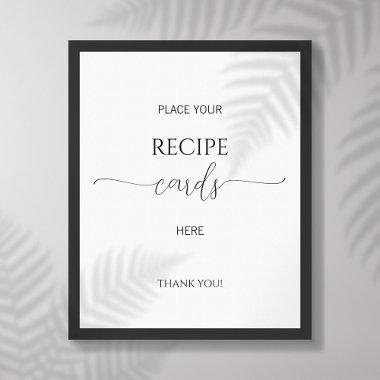 Simple Minimal Script Bridal Shower Recipe Invitations Poster