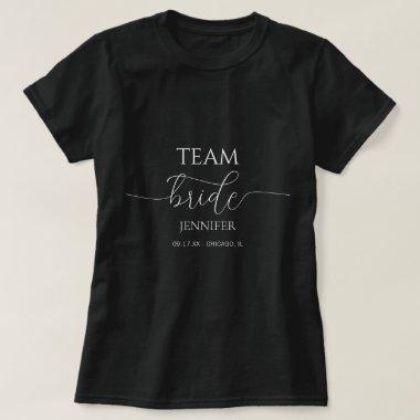 Simple Minimal Script Bridal Shower Team Bride T-Shirt