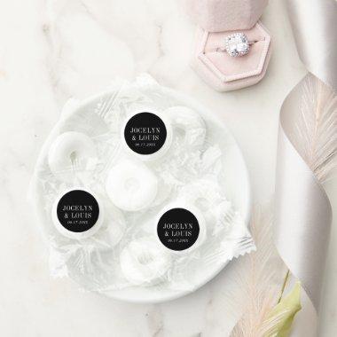 Simple Minimalist Black Bold Modern Wedding Life Saver® Mints