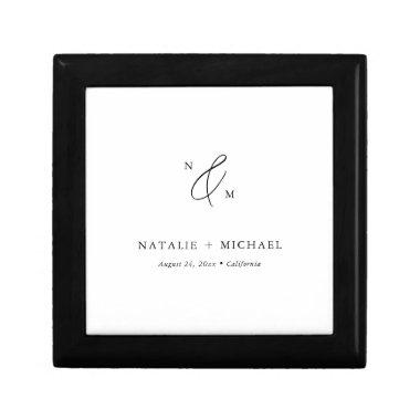 Simple Minimalist Black & White Wedding Monogram Gift Box