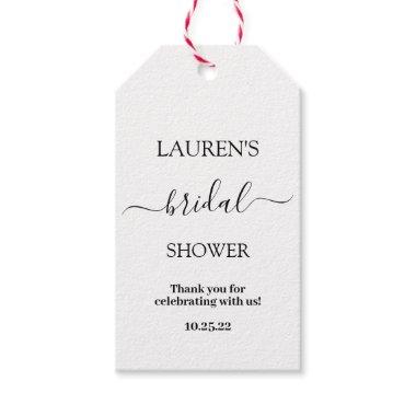 Simple minimalist bridal shower gift tags