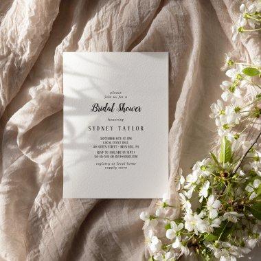 Simple Minimalist Bridal Shower Invitations