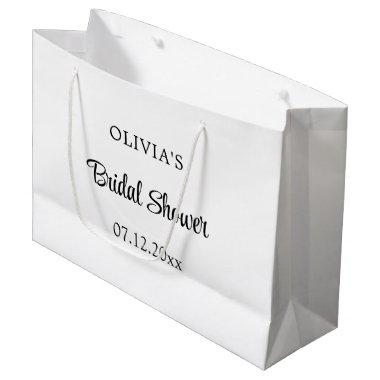 Simple Minimalist Bridal Shower Large Gift Bag