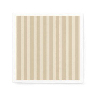 Simple Minimalist Brown Tan Striped Caramel Napkins