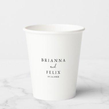 Simple Minimalist Calligraphy Wedding Paper Cups