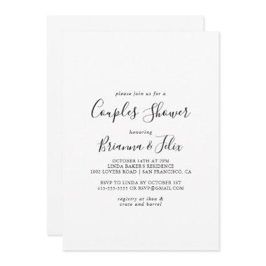 Simple Minimalist Couples Shower Invitations