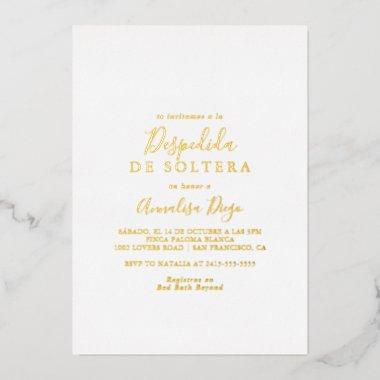 Simple Minimalist Despedida de Soltera Gold  Foil