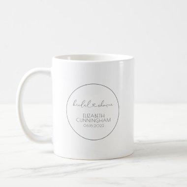 Simple Minimalist Elegant Chic Heart Bridal Shower Coffee Mug