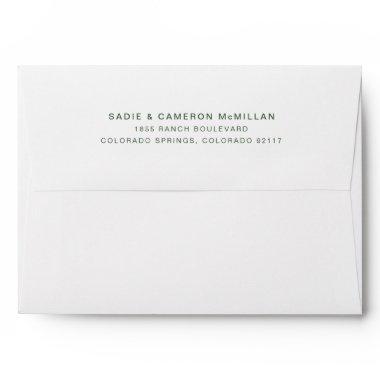 Simple Minimalist Emerald Green Return Address Envelope
