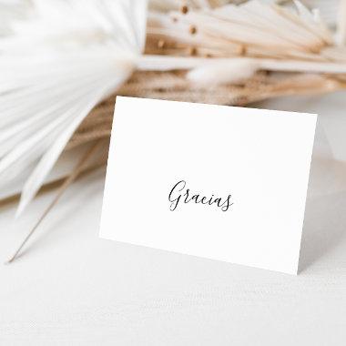 Simple Minimalist Folded Wedding Gracias Invitations