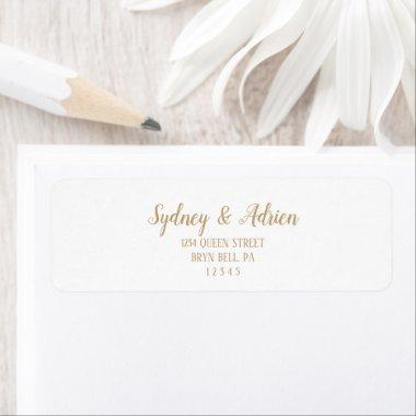 Simple Minimalist|Gold Invitations Return Address Label