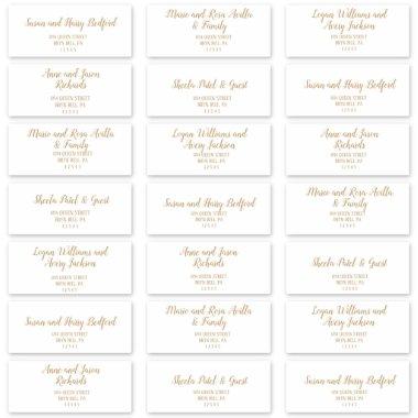 Simple Minimalist|Gold Wedding Address Labels