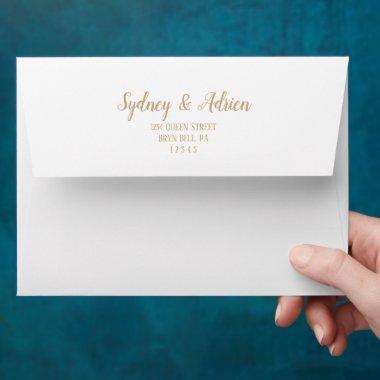 Simple Minimalist|Gold Wedding Invitations Envelope