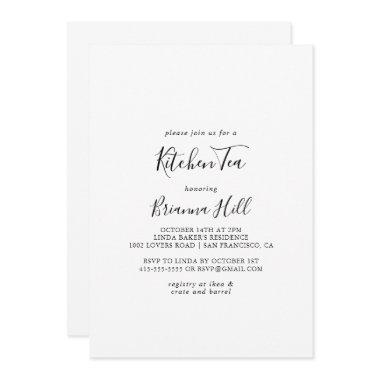 Simple Minimalist Kitchen Tea Bridal Shower Invitations