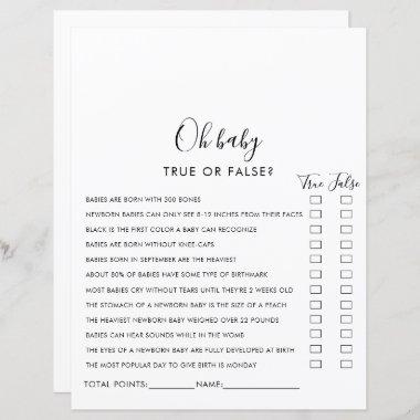 Simple Minimalist Oh Baby Shower Game