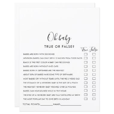 Simple Minimalist Oh Baby Shower Game