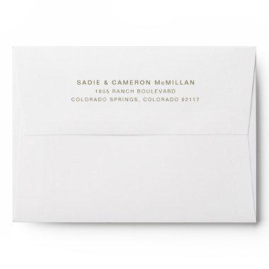 Simple Minimalist Olive Green Return Address Envelope