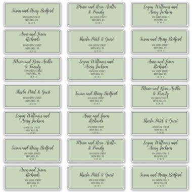 Simple Minimalist|Sage Guest Address Labels