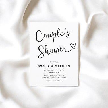 Simple Minimalist Script Heart Couples Shower Post