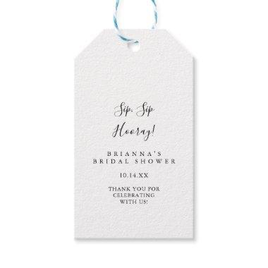 Simple Minimalist Sip Sip Hooray  Gift Tags