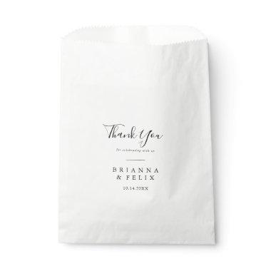Simple Minimalist Thank You Wedding Favor Bag