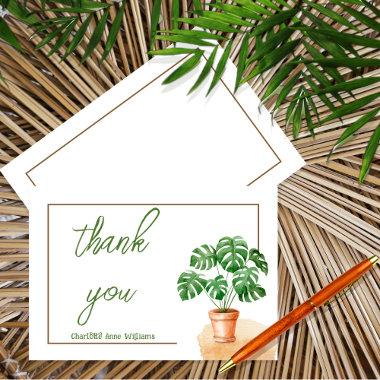 Simple Minimalist Tropical Plant Thank You Invitations