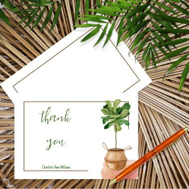 Simple Minimalist Tropical Plant Thank You Invitations